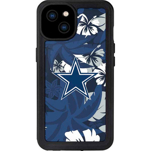 NFL Dallas Cowboys Tropical Print iPhone 15 Plus Waterproof Case